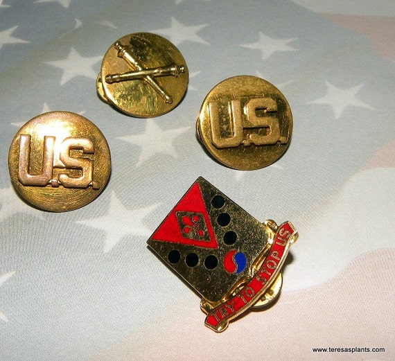 Vintage Military Army Issued PinsSet of 4