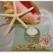 Seaside Tealight Glass Candle - Beach Wedding Favor or Decoration