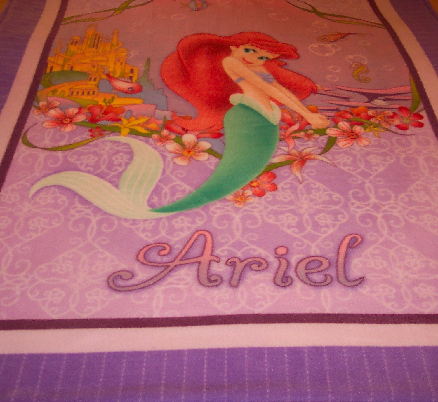 Ariel Little Mermaid Fleece Throw Blanket