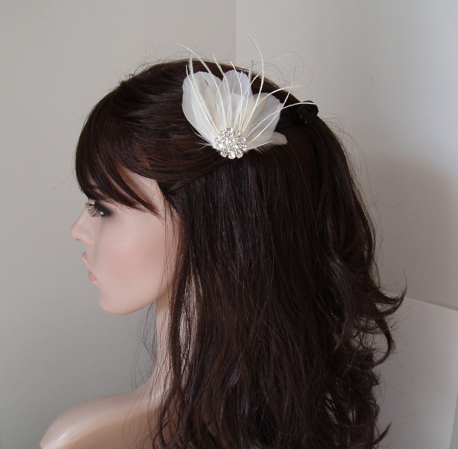 Bridal Feather Hair Piece Modern Wedding Hair by WeeGardens