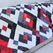 RESERVED for LINDA - Lap Quilt Sofa Throw - Red White and Black