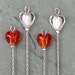 Mini Hearts Martini Picks, Cocktail Picks, Appetizer Picks, Food Grade Stainless Steel