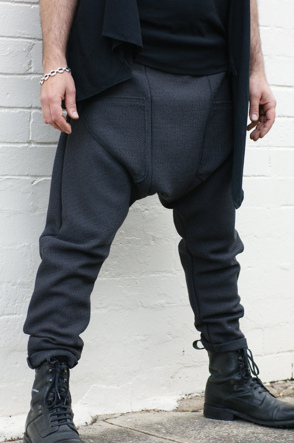 zara drop crotch pants