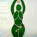 Goddess Woman Stained Glass Suncatcher Hathor Green Valentines Yule Christmas Mothers Day Graduation Birthday Gift Original Design