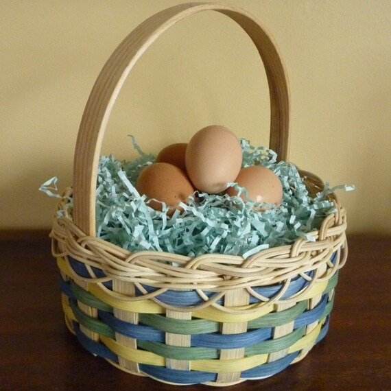 Victorian Easter Basket - Blue, Green and Yellow