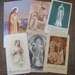 6 x Vintage French Prayer First Communion Cards