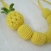 Amigurumi Pineapple Crochet Beads Necklace, Bright Spring Summer Jewelry, Great for Children and Adults