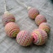 Nursing Necklace - Teething, Breastfeeding, Mommy Necklace - Children's Necklace - Crochet Necklace - Crochet Jewelry - Soft Pink and Lime