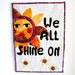 Wall Art Quilt Celestial Sun Stars Beatles We All Shine On Orange Purple Gold