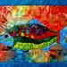Wall Art Quilt Fish Wall Hanging Batik OOAK Handmade