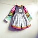 Girl's Bohemian Babydoll Top 10 11 Upcycled Children's Tween Clothing Hippie Plaid Peasant Bell Sleeves 'NOELLE'
