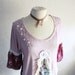 Plum Purple Women's Top Upcycled Clothing Bell Sleeves Tunic Shirt Eco Friendly Clothes Bohemian Style XL XLarge 'SIGRID'