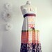 Women's Hippie Maxi Dress 70's Retro Bohemian Sundress Brown Floral Long Dress Upcycled Clothing Orange Patchwork Medium Large 'SAMMIE'