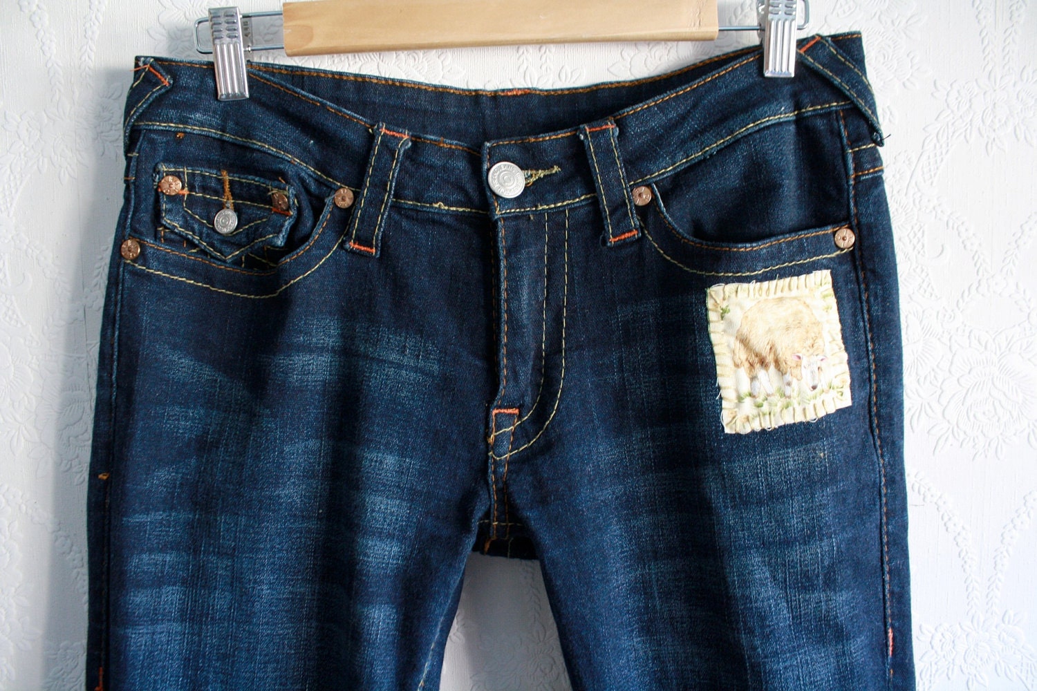 True Religion Jeans Bell Bottom Upcycled Clothing Women's