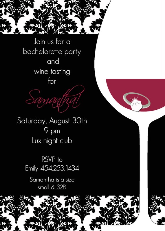 Wine Tasting Bachelorette Party Invitations 7
