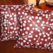 Throw Pillow Covers, Accent Pillows, Cushions Covers, Maroon & Blue Floral Pillow Covers, Joel Dewberry Fabric, Set of Two 16x16" Square