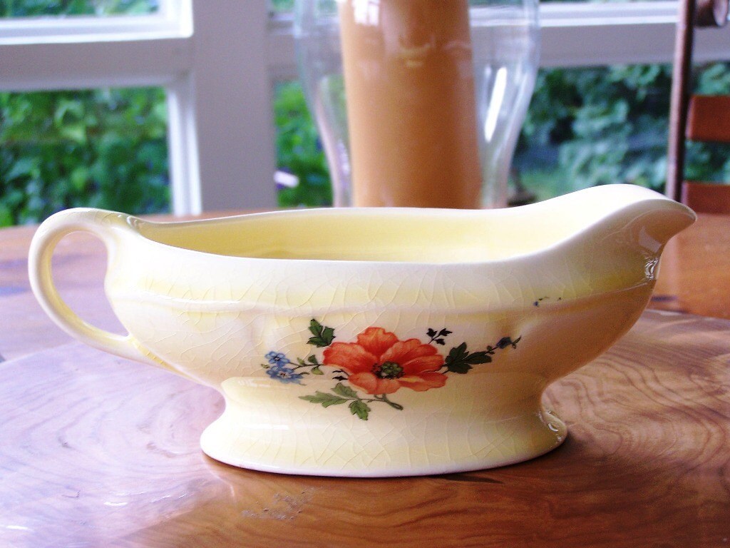 Vintage Pottery Gravy Boat With Sweet Floral Design Haute Juice