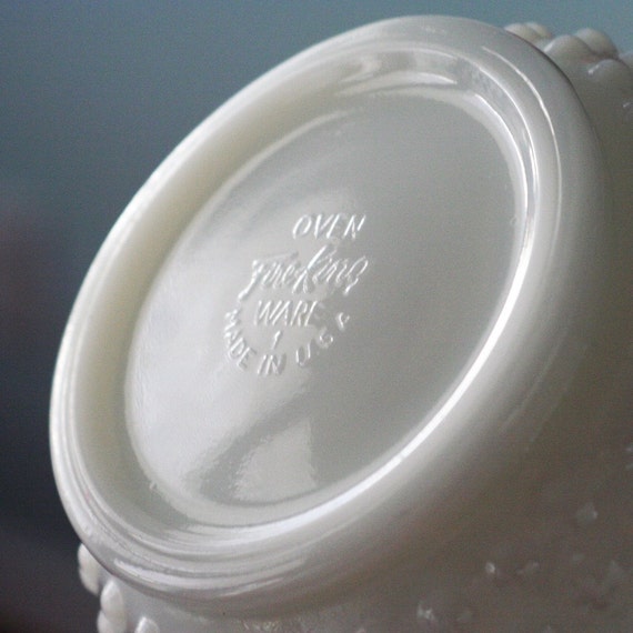 2 Fire King Milk Glass Hobnail Flower Pots