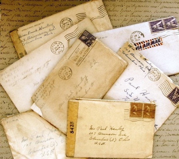 Ephemera Old Love Letter from World War 2 post marked 1940s