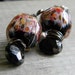 Rustic Lampwork and Black Spinel Earrings Red and Black Handmade Sterling Silver Artisan Earrings