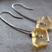 Gold Nugget Citrine Earrings, Simple Gold Earrings