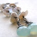 Keshi Pearl and Aqua Blue Chalcedony Earrings, Bridal Jewelry, Pearl Earrings, Stone Teardrop Earrings