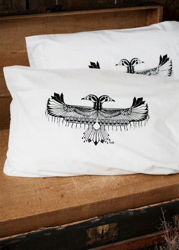 Reverie Hand Screen Printed Pillow Case Pair 200TC by