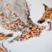 Smoke Signals, Fox, Modern Print, contemporary, wall art, fox print, fox art, wildlife print, open Edition, Giclee Print, Size 18 x 14