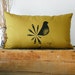 Mod Bird Pillow - in Muted Green - Modern Bird Pillow Green - by Bark Decor