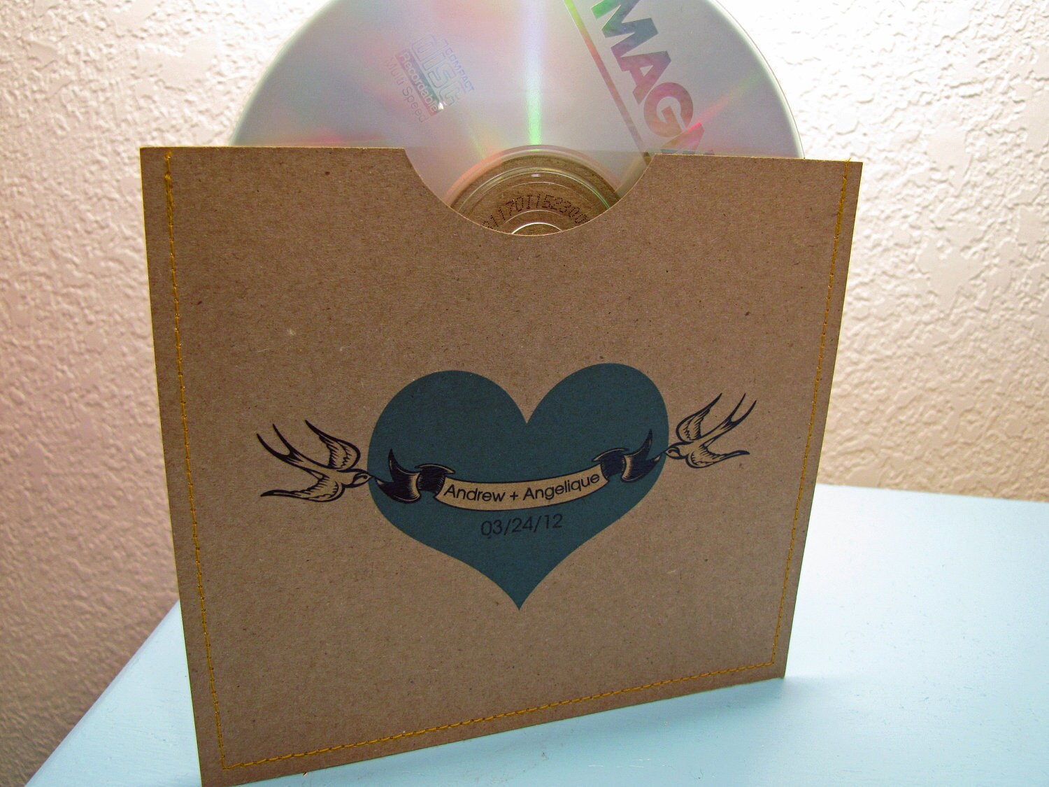 Personalized cd sleeve wedding favor ANY COLOR pack of 200