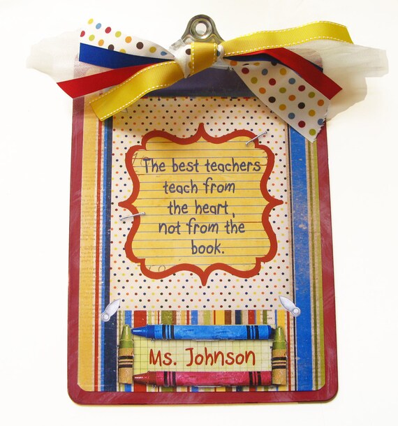 Teacher Gift Personalized Clipboard Retro 2 sided