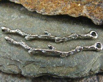 Delicate Willow - Artisan Sterling Silver Branch Links - One Pair - ldwb