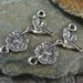Hummingbird and Blossom - Artisan Sterling Silver Links - One Pair