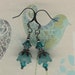 CLEARANCE SALE-Night Bloom Bell Flower Teal Gunmetal Earrings