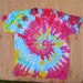 Purple and Blue Spiral Tie Dye T-Shirt (Size XL) (American Apparel Organic Cotton 2001ORG) (One of a Kind)