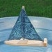Wave Print Wooden Sailboat