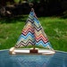 Happy Zigzag Wooden Sailboat Bathtoy