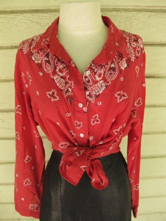 red bandana button down
