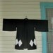 1970s noir kimono shirt black white diamond witch shirt