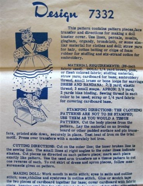 Vintage Black Americana Mammy Doll Toaster Appliance Cover