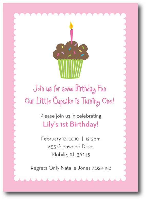 Cupcake Party Invitation, Set of 10 Il_570xn