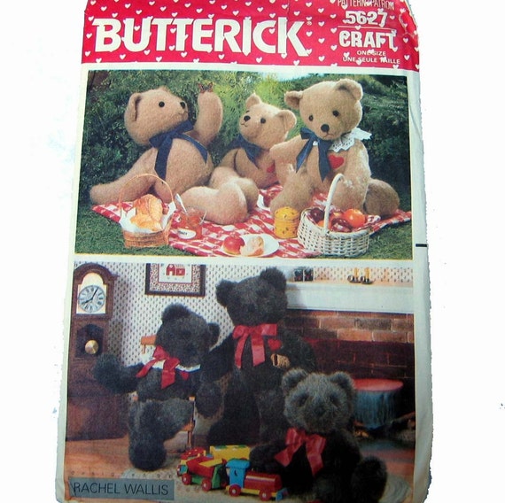 butterick teddy bear pattern