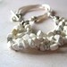 White Howlite Beaded Necklace with Silk Cord in Silver Handmade