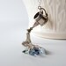 Watering Can Silver Charm Necklace Glass Bead Drops Garden Tools Beaded Tassle Silver Chain Garden Jewelry