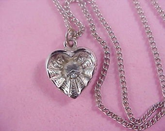 DESIGNER HEDY - Silver Rhodium Plate HEART Pendant & Chain