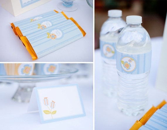 Tea Party, Blue and Yellow, Bridal Shower DIY Party Package by MayDetails: Full Collection Il_570xn