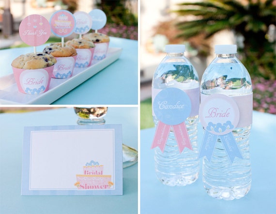Cake, Pink, Bridal Shower Party Printables by MayDetails: Full Collection Il_570xn