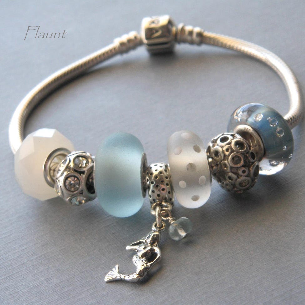 Mermaid bracelet charm European bead by FlauntDesignsJewelry