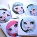 5 x Blythe Doll folded style blank note cards w envelopes
