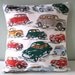 OOAK Classic Car Cushion / Pillow cover Upcycled Teatowel